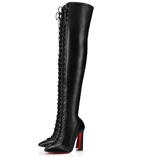 louboutin thigh high boots replica|christian louboutin block heel boots.